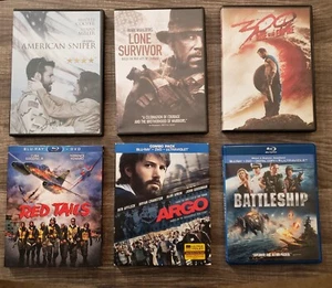 LOT V106 DVDBluRay Argo Red Tails Battleship American Sniper Lone Survivor 300 - Picture 1 of 5