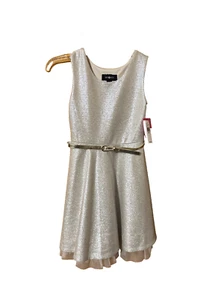 Girl Dress Amy Byer Formal Party Toasty Foil Tulle Layered Sleeveless Size 8 - Picture 1 of 7
