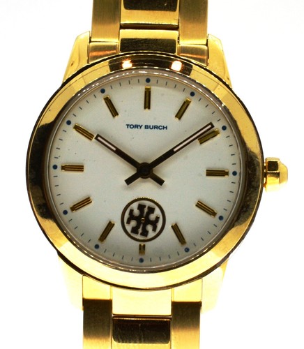 TORY BURCH Nuovo Tory Birch Donna 32mm Colore Oro Quadrante Bianco Completo Rif: TBW1300 +Scatola!