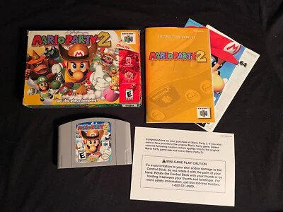 Mario Party 2 (Nintendo 64, 2000) Box Manual Complete CIB N64 NICE - Image 1 of 4