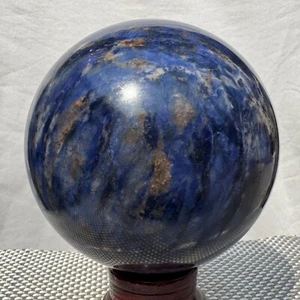 3896G Natural Beautiful Blue Striped Ball Quartz Crystal Sphere Healing AB234 - Foto 1 di 24