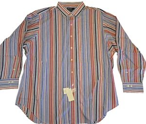 NWT 90s Vtg Polo Ralph Lauren Striped Shirt Men 2XL XXL 18-34/35 Cotton Philip - Picture 1 of 16