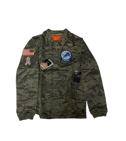 NWT NEW Detroit Lions Nike Men's Salute To Service Button Jacket Large Cover