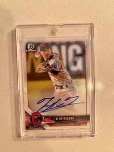 2018 Bowman Chrome Tyler Freeman AUTO Prospect Autographs #BCPA-TF INDIANS - Picture 1 of 2