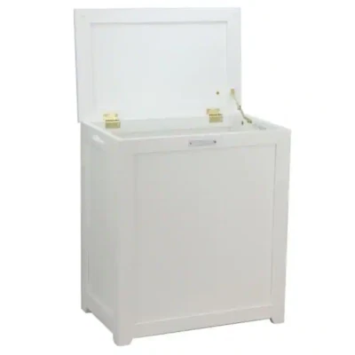 Storage Laundry Hamper Durable with Easy Open Top Lid, Recessed Frames, White - Image 1 of 4