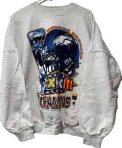 VTG 1998 NFL Broncos vs Packers Super Bowl XXXII Sweatshirt Sz XL - John Elway - Picture 1 of 10