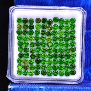 96 Pcs Natural Chrome Diopside Round Faceted Cut 2.80mm Gemstones Wholesale Lot - Picture 1 of 4
