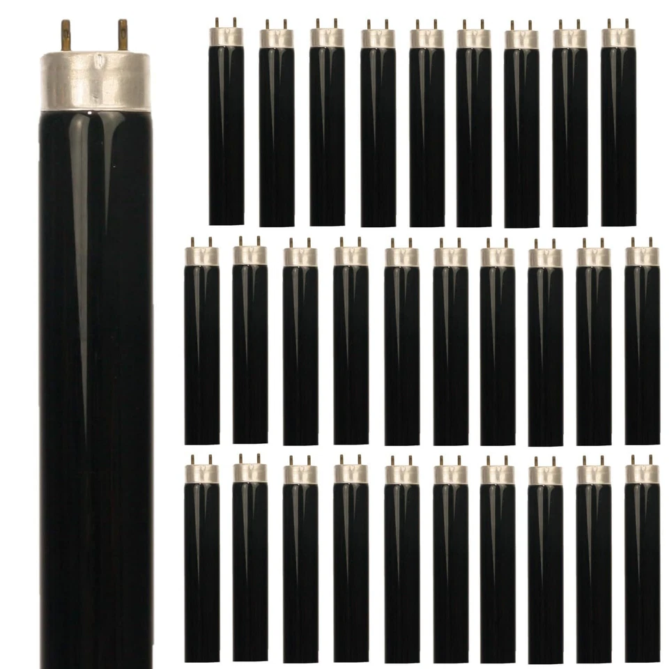 30Pack T8 Fluorescent Tube Light Bulb, Black Light Blue, 10W, Cobalt Blue, G13 - Image 1 of 1
