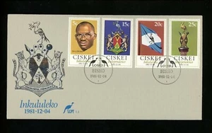 Postal History South Africa Ciskei FDC #1-4 Independence Flag Coat of Arms 1981 - Picture 1 of 4