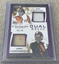 2022-23 Leaf In The Game Used Patch Ron Hextall/John Vanbiesbrouck #d 45