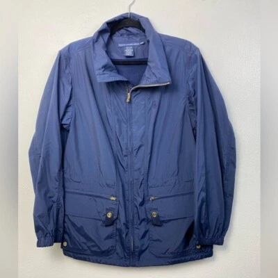Chaqueta cortavientos de golf Ralph Lauren para mujer talla mediana cremallera completa azul ligera Foto 1 de 4