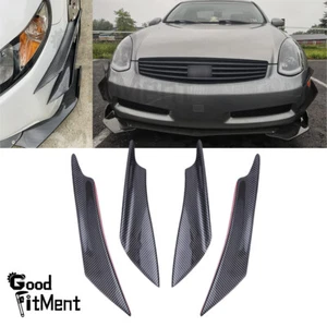 For Infiniti Q50 Q45 Q40 Carbon Fiber Front Bumper Canards Diffuser Lip Splitter - Picture 1 of 12