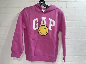 NWT! GapKids | SmileyWorld® Logo Hoodie PINK Size MEDIUM - Picture 1 of 9