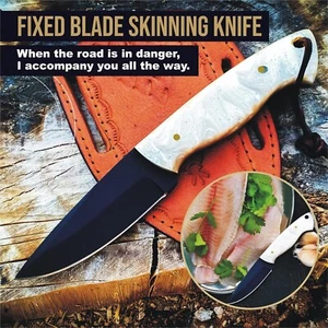 Handmade Skinning Hunting Knives with Leather Sheath, Best Gift For Him - Picture 1 of 9