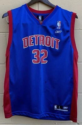 Camiseta Reebok Hamilton #32 Detroit Pistons NBA Juvenil Grande (14-16) De Colección Foto 1 de 4