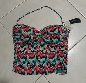 Damengröße 14 LA BLANCA Neckholder-Tankini Oberteil geraffte Seiten neu mit Etikett - Bild 1 von 2