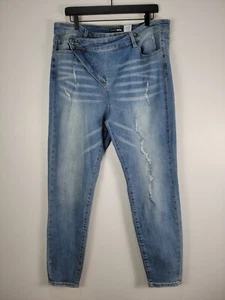 Fashion Nova Womens Plus Sz 1 X Crossover Mid Rise Skinny Jeans New 2101 - Picture 1 of 7