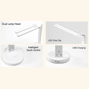 Foldable Dual Swing Arm Desk Lamp Dual Swing Arm Desk Lamp LED Charging For - Picture 1 of 24