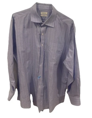 ENRO Мужская рубашка 18-34/35 LS 100 хлопок L синий/белый в полоску без железа - Изображение 1 из 4