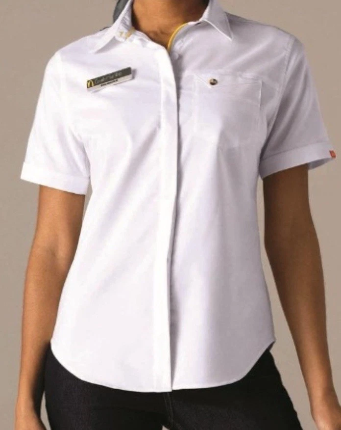Camisa Blanca McDonald’s Manager-Manga Corta-Nueva-Talla Grande-Mujer Foto 1 de 3