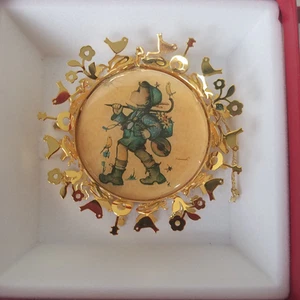 Vintage Hummel Gold Weihnachtsschmuck Sammlung Ausreißer Rund Filagree - Bild 1 von 7