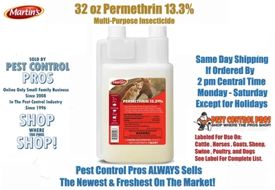 32 oz 13,3 % permetrina matar ácaros moscas etc en ganado perros aves uso en granjas Foto 1 de 4