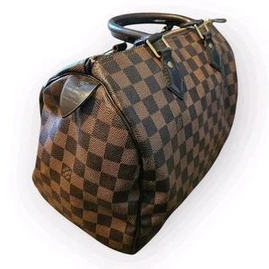 Louis Vuitton Speedy 30 Damier Ebene Red Canvas Interior - Picture 1 of 18