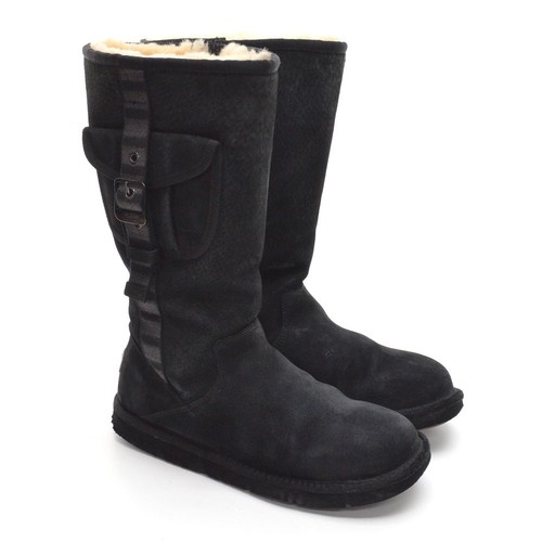 Stivali donna UGG 1895 retrò cargo fibbia shearling metà 40 9 nero scamosciato scarpe