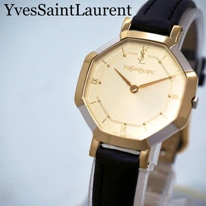 Saint Laurent Quartz Watch Wristwatch YSL Cassandra Champagne Gold Women's Auth - Picture 1 of 24