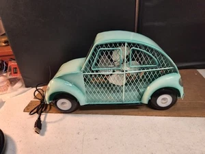 Deco Breeze Euro Volkswagon VW Beetle Turquoise Table Desk Fan 13" X 7" - Picture 1 of 7