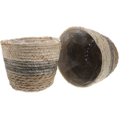  2 Pcs Pflanzen Korb Übertopf Geflochten Geflochtener Blumenkorb Für - Bild 1 von 4