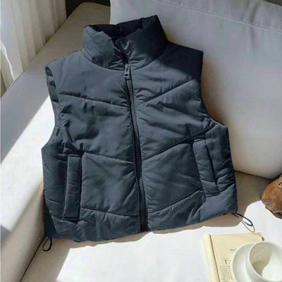 Chaleco acolchado Anthropologie acero gris marino talla 8 Foto 1 de 4