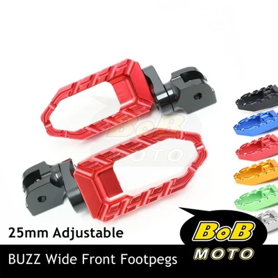 Clavijas de pie Buzz Rider 25 mm extensibles para Suzuki GSXR 600 06-21 20 19 18 17 16 15 14 Foto 1 de 4