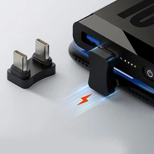 Type-C 180 Degree Angled Adapter, U Shape Male to Male Charging Power Adaptor - Zdjęcie 1 z 6