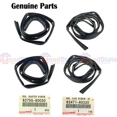 Genuine Toyota LandCruiser 75 Series FZJ Rear RH LH Window Run Rubber Seal Set - Image 1 of 4