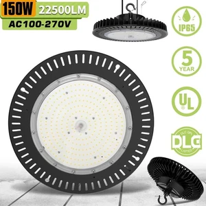 150W LED UFO High Bay Light Commercial Warehouse Industrial Fixture 21000 Lumens - Picture 1 of 11