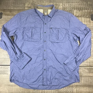 REI Men's Blue XL Long Sleeve Hiking Fishing Mesh Shirt RN#37249 100% Nylon Vent - Picture 1 of 11