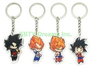 Set of 4 Dragon Anime Acrylic Keychain Super Saiyan Vegeta Son Goku - Picture 1 of 2