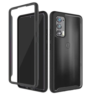 Funda rígida híbrida de poliuretano termoplástico transparente de doble capa marco resistente para Motorola Edge 2021 - Imagen 1 de 18