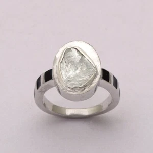 Natural Diamond Ring, 925 Sterling Silver, Polki Handmade Ring, Christmas Gift - Picture 1 of 4