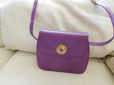  Новый с Ярлыками Linda Allard для Ellen Tracy винтажный 1970-х фиолетовый кожаный платье Дамская сумка - Изображение 1 из 4