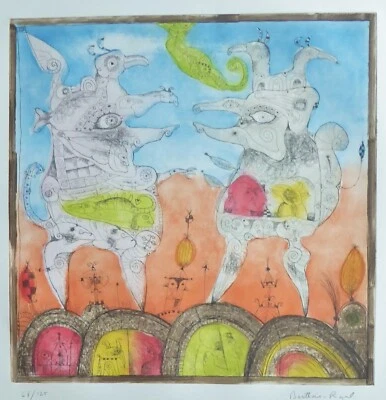 BERNARD BERTHOIS-RIGAL LES TIRAILLES Grabado Original Aguatinta Arte Firmado a Mano Foto 1 de 4