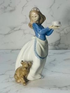 Vintage Lladro Nao 1045 "Puppy's Birthday" Girl with Cake and Dog - Picture 1 of 8