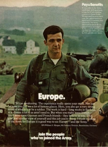 1977 Vintage Print Ad US Army Soldier in Europe Join the People Pay & Benefits - Picture 1 of 2