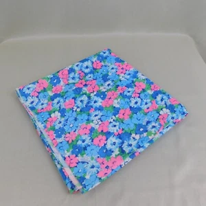 Vintage 70s 80s Jersey Knit Fabric Retro Pink Blue Pastel Floral Print #1913 - Picture 1 of 4