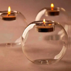 Transparent Glass Candle Holder Party Decor Home Decor Ambiance - Picture 1 of 9