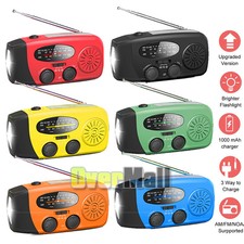 Solar Hand Crank Dynamo AM/FM/NOAA Weather Radio LED Flashlight Charge Emergency