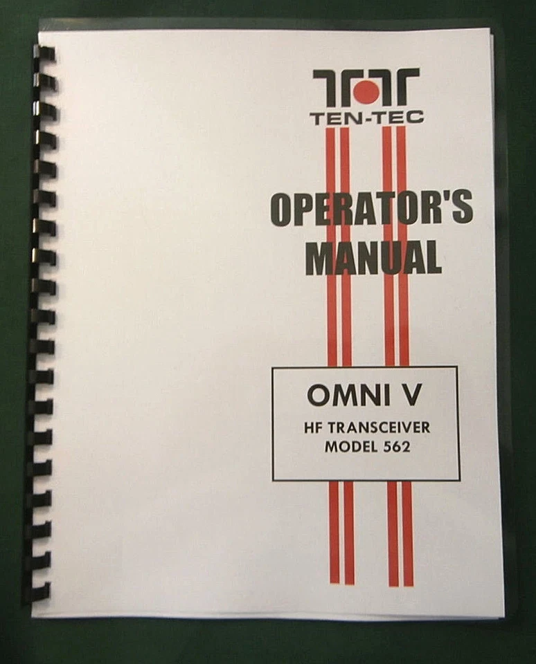 TenTec Omni V Model 562 Operator's Manual, comb bound & protective covers! - Image 1 of 1