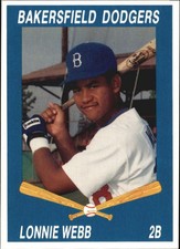 1992 Bakersfield Dodgers Cal League Cards #28 Lonnie Webb