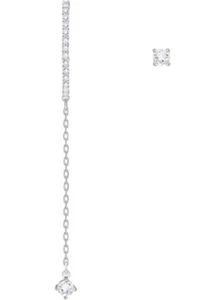 Swarovski Silver Solitaire & Dangle Earrings | Ear  Hugging | New - Picture 1 of 6